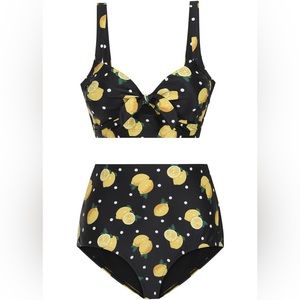 Collectif lemons swimsuit top and bottom